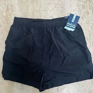 DSG Women's Notched Woven Shorts Size Small Pure Black High Rise 3" Inseam
